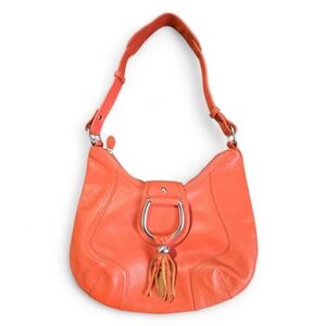 Coldwater Creek Pebbled Orange Leather Hobo Bag